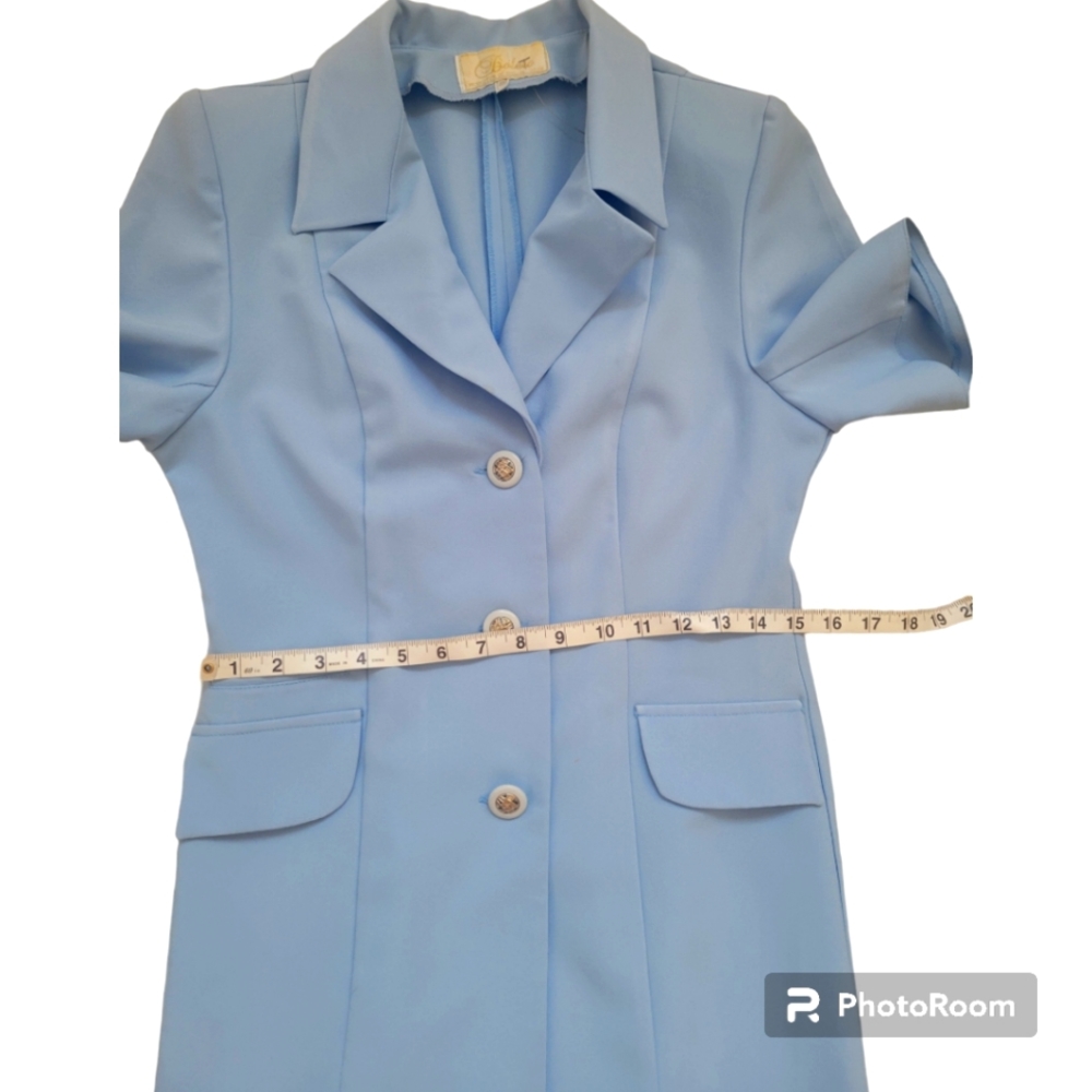 Vintage Blue mini 60's style jacket blazer dress Sise XS - Picture 5 of 11